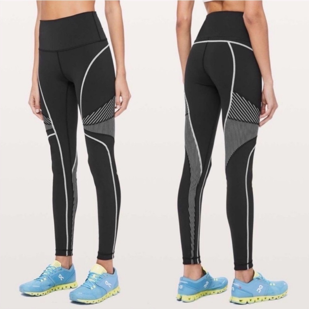 Lululemon Channel Your Energy High Rise Leggings 28” - Size 4 in Black and White